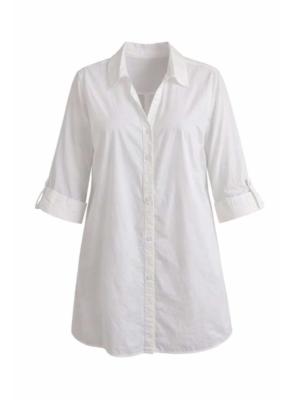 Style & Co. Tab Sleeve Cotton Tunic Shirt
